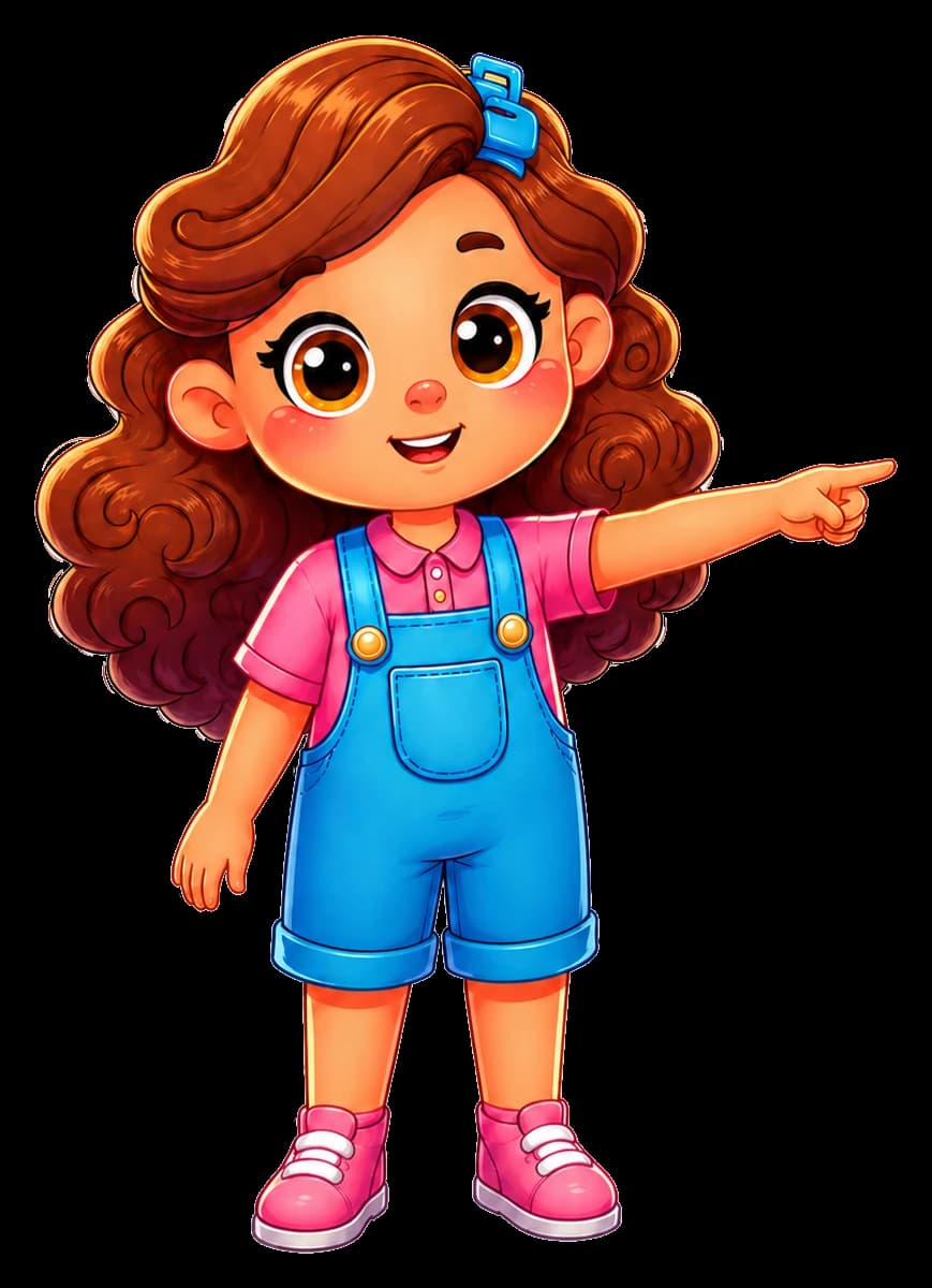 Personagem apontando para o tema números