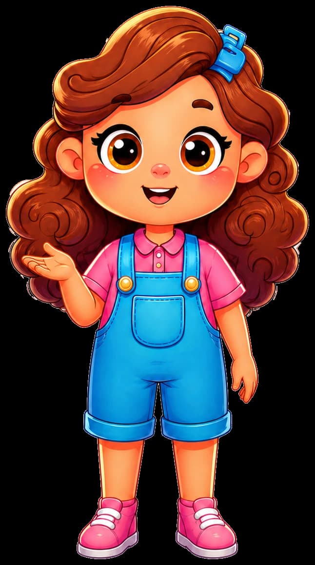 Personagem apresentando a orientação da professora Renata