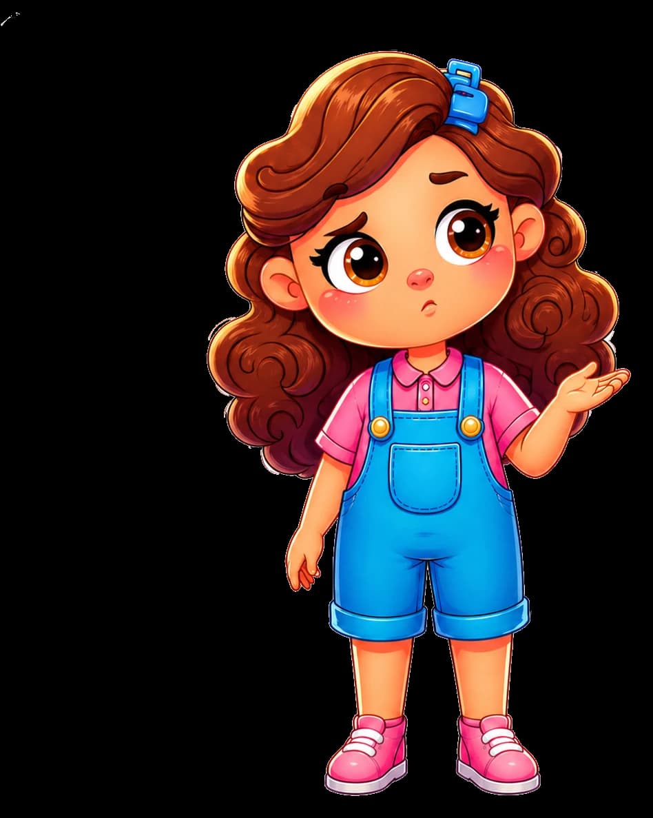 Personagem fazendo uma pergunta para a criança